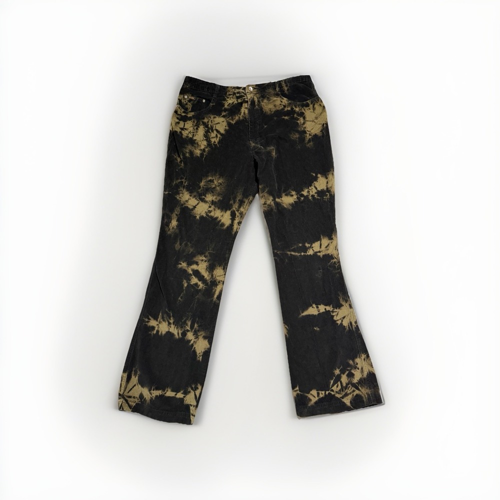 Revolt Jeans Co black corduroy bleach‎ stained pants, women's 20